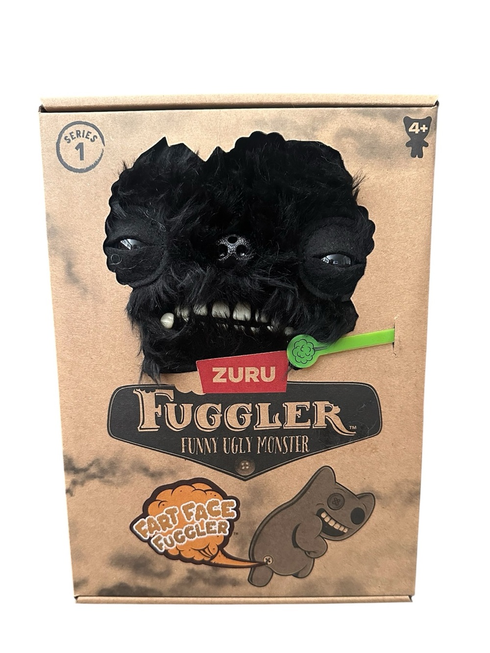 New Fuggler Fart Face Munch Munch Black Fur Funny Ugly Monsters 9" Zuru